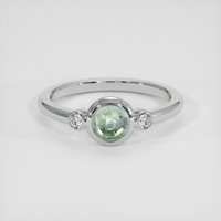 0.76 Ct. Bluish Green Sapphire Ring, Platinum 950 1