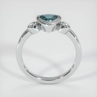 0.71 Ct. Greenish Blue Sapphire Ring, Platinum 950 3