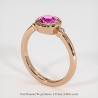 1.30 Ct. Pink Sapphire Ring, 18K Rose Gold 2