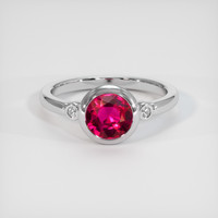 1.51 Ct. Purplish Red Ruby Ring, 10K White Gold 1