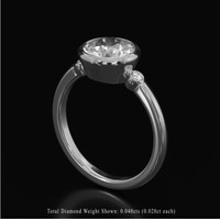 3.03 Ct. White Sapphire Ring, 10K White Gold 2
