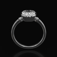 3.03 Ct. White Sapphire Ring, 10K White Gold 3