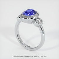 3.30 Ct. Blue Sapphire Ring, 14K White Gold 2