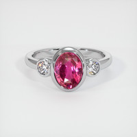 2.06 Ct. Sapphire Ring, 14K White Gold 1