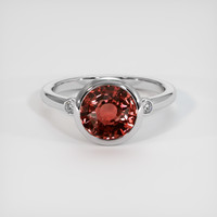 3.03 Ct. Padparadscha Sapphire Ring, 14K White Gold 1