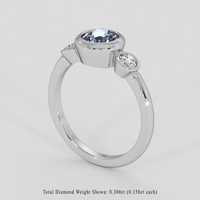 1.31 Ct. Greyish Blue Sapphire Ring, 14K White Gold 2