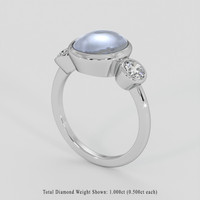 7.83 Ct. Bluish Grey Sapphire Ring, 14K White Gold 2