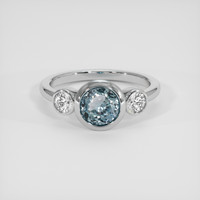 1.41 Ct. Greenish Blue Sapphire Ring, 14K White Gold 1