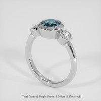 1.41 Ct. Greenish Blue Sapphire Ring, 14K White Gold 2