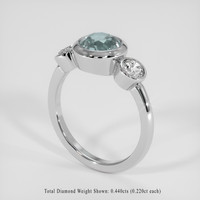 1.83 Ct. Greenish Blue Sapphire Ring, 14K White Gold 2
