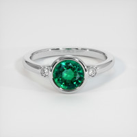 1.04 Ct. Emerald Ring, 18K White Gold 1