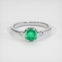 0.61 Ct. Emerald Ring, 18K White Gold 1