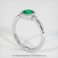 0.61 Ct. Emerald Ring, 18K White Gold 2