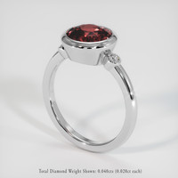 3.03 Ct. Padparadscha Sapphire Ring, 18K White Gold 2