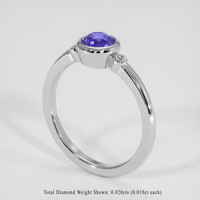 0.89 Ct. Violet Sapphire Ring, 18K White Gold 2