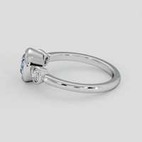 1.31 Ct. Greyish Blue Sapphire Ring, 18K White Gold 4