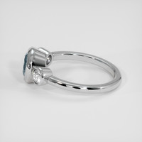 1.41 Ct. Greenish Blue Sapphire Ring, 18K White Gold 4