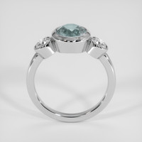 1.83 Ct. Greenish Blue Sapphire Ring, 18K White Gold 3