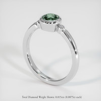 0.90 Ct. Sapphire Ring, 18K White Gold 2