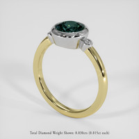 1.47 Ct. Bluish Green Sapphire Ring, 18K White & Yellow 2
