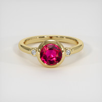 1.51 Ct. Purplish Red Ruby Ring, 10K Yellow Gold 1