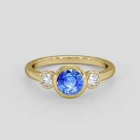1.01 Ct. Blue Sapphire Ring, 10K Yellow Gold 1