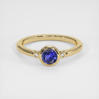 0.44 Ct. Blue Sapphire Ring, 14K Yellow Gold 1