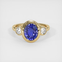 3.30 Ct. Blue Sapphire Ring, 14K Yellow Gold 1