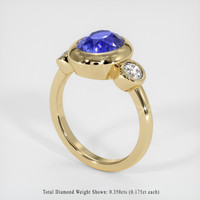 3.30 Ct. Blue Sapphire Ring, 14K Yellow Gold 2