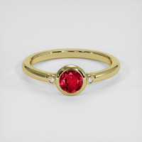 0.45 Ct. Ruby Ring, 14K Yellow Gold 1