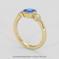 1.01 Ct. Blue Sapphire Ring, 14K Yellow Gold 2