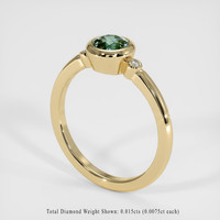 0.84 Ct. Bluish Green Sapphire Ring, 14K Yellow Gold 2