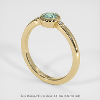 0.40 Ct. Greenish Blue Sapphire Ring, 14K Yellow Gold 2