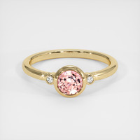 1.19 Ct. Peach Sapphire Ring, 14K Yellow Gold 1