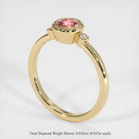 1.19 Ct. Peach Sapphire Ring, 14K Yellow Gold 2