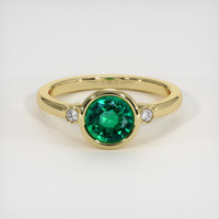 1.04 Ct. Emerald Ring, 18K Yellow Gold 1