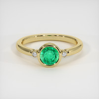 0.61 Ct. Emerald Ring, 18K Yellow Gold 1