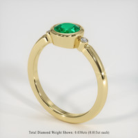 0.61 Ct. Emerald Ring, 18K Yellow Gold 2