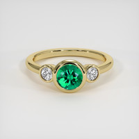 0.92 Ct. Emerald Ring, 18K Yellow Gold 1