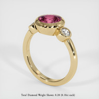 1.80 Ct. Reddish Pink Sapphire Ring, 18K Yellow Gold 2