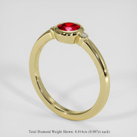 0.45 Ct. Ruby Ring, 18K Yellow Gold 2