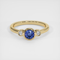 0.80 Ct. Blue Sapphire Ring, 18K Yellow Gold 1