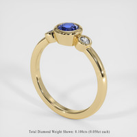 0.80 Ct. Blue Sapphire Ring, 18K Yellow Gold 2