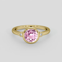 1.71 Ct. Pink Sapphire Ring, 18K Yellow Gold 1