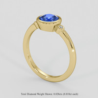 1.01 Ct. Blue Sapphire Ring, 18K Yellow Gold 2
