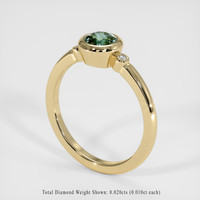 0.84 Ct. Bluish Green Sapphire Ring, 18K Yellow Gold 2