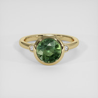 2.25 Ct. Green Sapphire Ring, 18K Yellow Gold 1