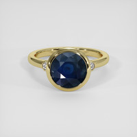 4.02 Ct. Greenish Blue Sapphire Ring, 18K Yellow Gold 1