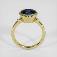 4.02 Ct. Greenish Blue Sapphire Ring, 18K Yellow Gold 3