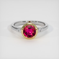 1.51 Ct. Ruby Ring, 14K Yellow & White 1